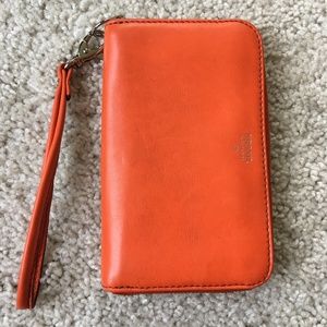 Fossil Orange clutch/wristlet